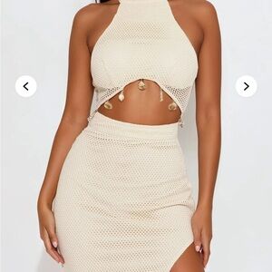 Cleo Crochet Maxi Dress - Cream